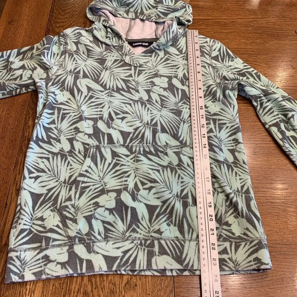 Lands End Hoodie Top Coverup Terry Youth Unisex XL 14/16 Kanga Pocket Swim Pool